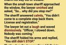 The lawyer argued that slowing down was the same as stopping… until the sheriff gave him a practical demonstration. 😂🚓⚖️✨