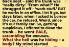 He said the trunk was ‘too dirty’… but what I found inside almost made me scream.” 😳