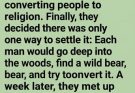 They went into the woods to convert a bear… but the rabbi came back with a completely different kind of congregation! 😂🐻
