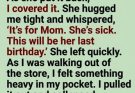 A girl was $4 short on a birthday cake, so I paid the difference. Before she left, she hugged me and said, “It’s for Mom. This will be her last birthday.” Then I felt something heavy in my pocket—and realized the girl was my missing daughter.