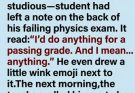 He thought he could charm his way to a passing grade… but his teacher taught him the one lesson that actually worked: there are no shortcuts to success. 📚❤️